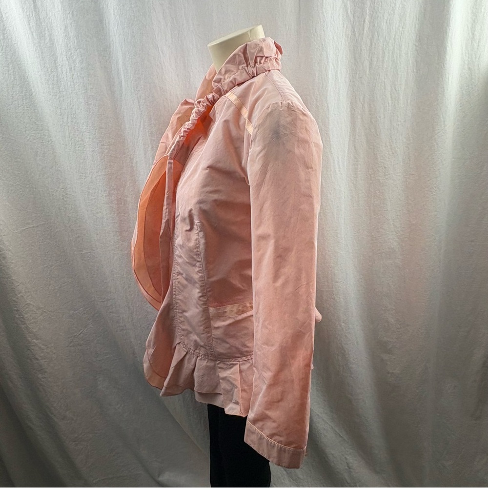 Carole Richard Peach Ruffled Jacket With Bow Tied Back 38 - Picture 4 of 11